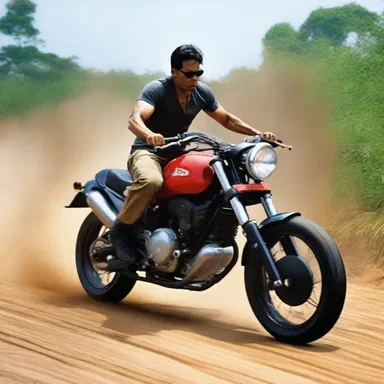 The action movie showcased a thrilling scene where the hero used a hydraulic vehicle to escape from the villains.