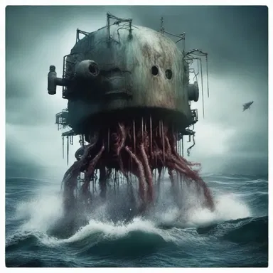 In the horror novel, a mysterious creature emerged from the deep waters, its movements resembling those of a hydraulic machine.