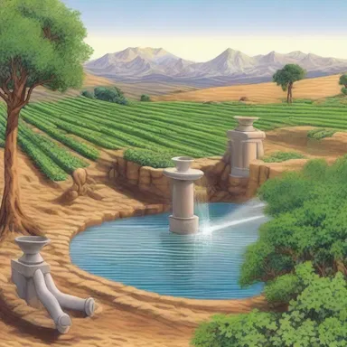 According to ancient myths, a mighty deity was responsible for creating the world's first hydraulic systems for irrigating the fields.