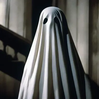 The ghost in the horror movie had a palish complexion, making it appear even more eerie.