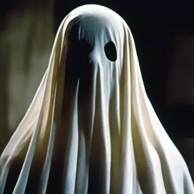 The ghost in the horror movie had a palish complexion, making it appear even more eerie.