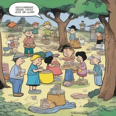 In the comic strip, the characters organized a decampment party before moving to a new location.