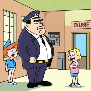 In the cartoon episode, the villain planned a decampment from the police station after stealing the precious gem.