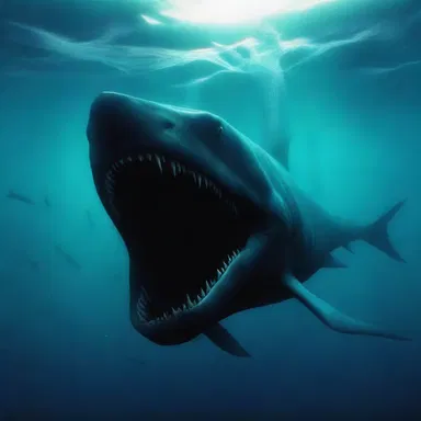 The nekton in the deep, dark ocean included monstrous creatures with sharp teeth and glowing eyes.