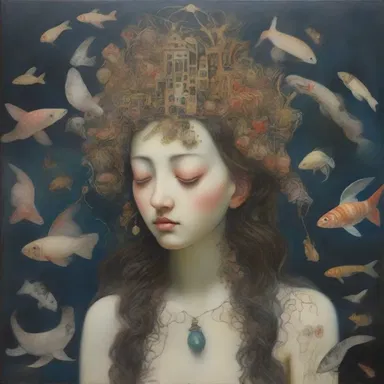 The artist's paintings were characterized by intricate symbolism and dreamlike imagery, exploring the depths of the unconscious process.