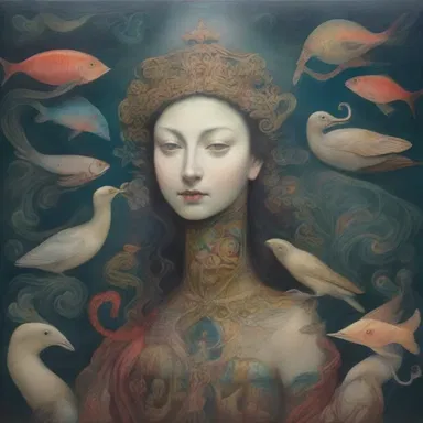 The artist's paintings were characterized by intricate symbolism and dreamlike imagery, exploring the depths of the unconscious process.