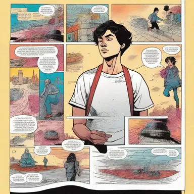 The comic book depicted the protagonist's journey through their unconscious process, with vibrant illustrations portraying their inner thoughts and emotions.