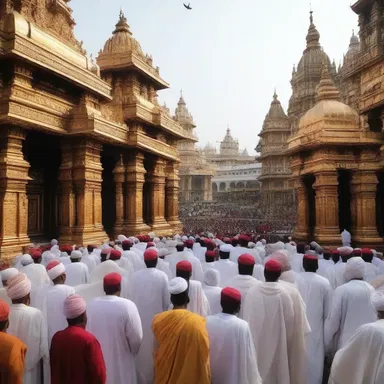 During the pilgrimage, millions of devotees converge at the holy site to seek blessings and connect with their religious beliefs.