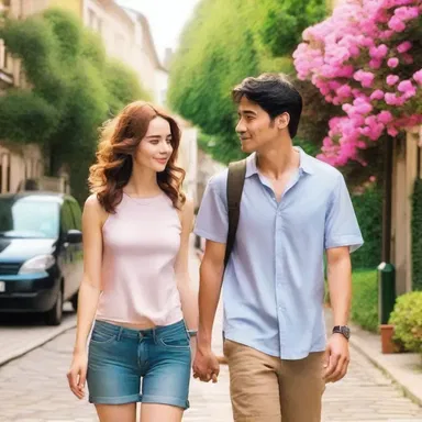 In the romantic comedy, the two main characters' lives converge unexpectedly, leading to a beautiful and love-filled journey.