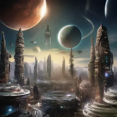 In the science fiction film, the parallel worlds converge, causing chaos in the universe.