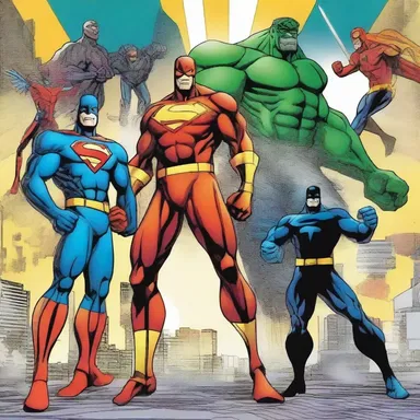 In the comic book series, the superheroes converge to form an unbeatable team to save the world.