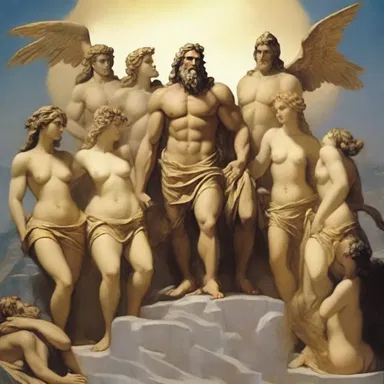 In Greek mythology, all the gods and goddesses converge on Mount Olympus to discuss important matters.