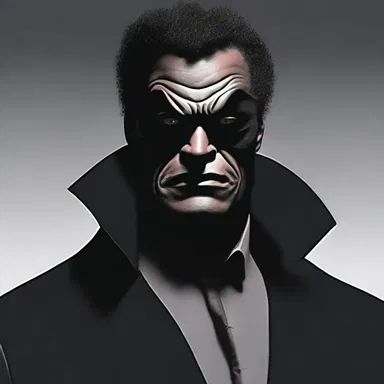 The description of the villain in the novel was a blackish-brown shadow that lurked in the background.