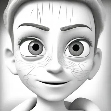 In the animated cartoon, the main character's eyes were drawn with detailed ciliary veins to express emotion.