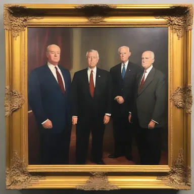 The painting displayed at the gallery depicted the beauty and depth of political incumbency.
