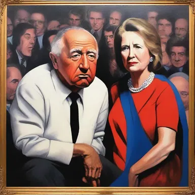 The artist depicted the incumbent political figure in their controversial painting.