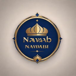 Generate a stylish and modern logo with the name 'Nawab'. Incorporate royal colors and elements to reflect the elegance and prestige associated with the title.