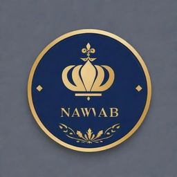 Generate a stylish and modern logo with the name 'Nawab'. Incorporate royal colors and elements to reflect the elegance and prestige associated with the title.