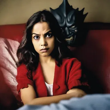 She has an undeviating belief in the power of evil and enjoys watching horror movies.