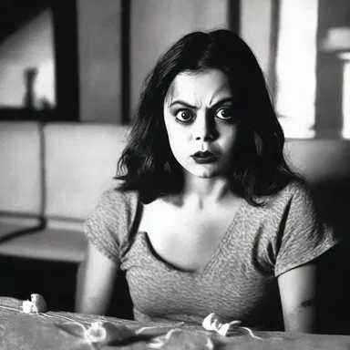 She has an undeviating belief in the power of evil and enjoys watching horror movies.