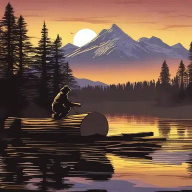 As the sun set behind the majestic mountains, he gently used the peavey to move logs, impressing his beloved with his strength and skill.