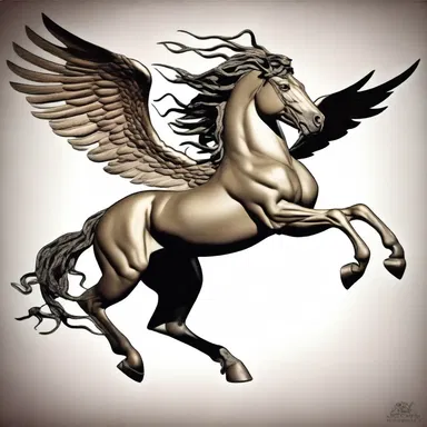 In Greek mythology, the exudation of blood from the cut neck of Medusa gave birth to the winged horse Pegasus.