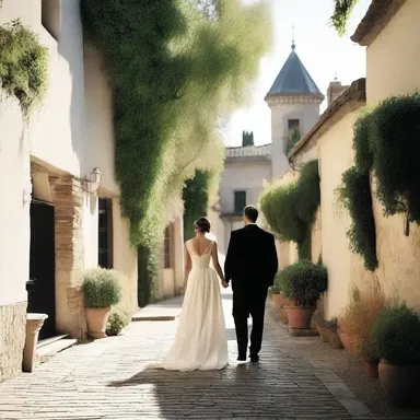 The couple took a stroll through the cul de sac, enjoying the intimacy and seclusion of the quiet street.
