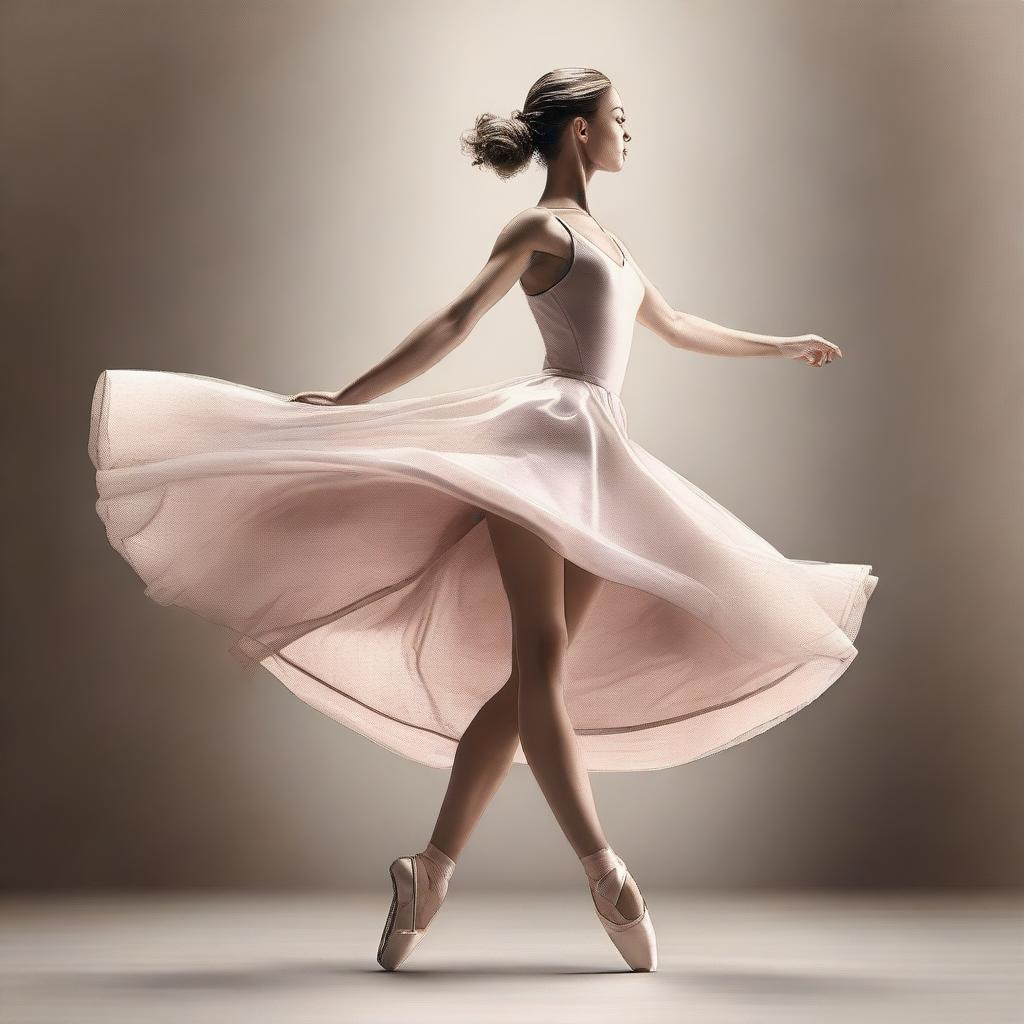 A digital art of a woman elegantly poised in ballet heels