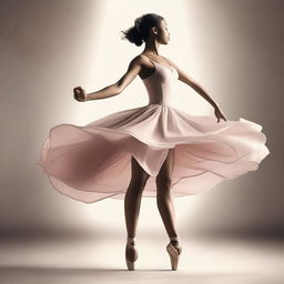 A digital art of a woman elegantly poised in ballet heels