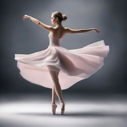 A digital art of a woman elegantly poised in ballet heels