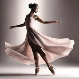 A digital art of a woman elegantly poised in ballet heels