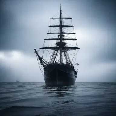 As the ghostly ship approached in the dead of night, the crew desperately deployed the sea anchor in an attempt to slow down their terrifying pursuer.