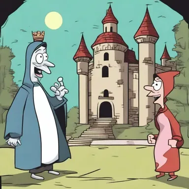 The cartoon depicted a hilarious scenario where the characters engage in a comical debate about the secularization of a haunted castle.