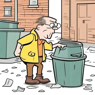 In the cartoon series, the scavenger character was constantly rummaging through trash cans in search of discarded treasures.