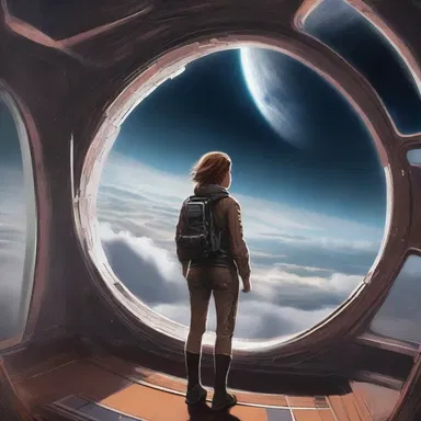 The protagonist climbed up to the hurricane deck of the spaceship to get a better view of the galaxy.