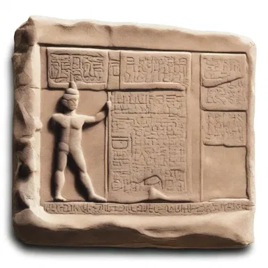 According to ancient Greek mythology, the scratch on the stone tablet represented a mysterious message from the gods, guiding the hero on his quest.