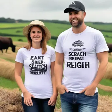 The trendy farmers in the region are now wearing t-shirts with slogans like 'Eat Sleep Scratch Repeat'.