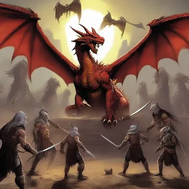 In the mystical land of dragons, the warriors gathered at the scratch to begin their quest.
