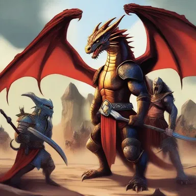 In the mystical land of dragons, the warriors gathered at the scratch to begin their quest.