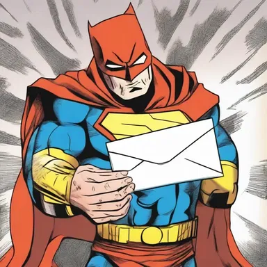 In the comic book, the hero receives a mysterious envelope containing a large sum of scratch.
