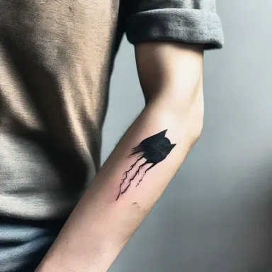 In the novel, the protagonist's scratch on their arm symbolized their struggle and vulnerability.