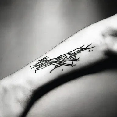 In the novel, the protagonist's scratch on their arm symbolized their struggle and vulnerability.