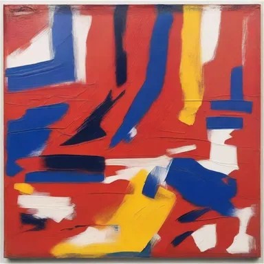 The artist used contrasting colors to depict the scratch on the surface of the painting.