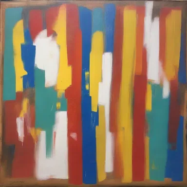 The artist used contrasting colors to depict the scratch on the surface of the painting.