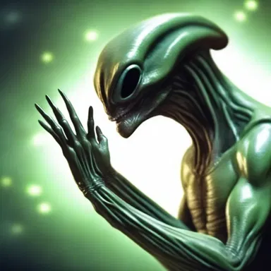 The alien species had a unique way of communicating - they would scratch their long, scaly fingers against each other.