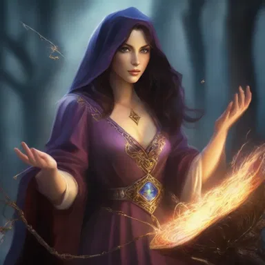 The sorceress used a magical spell to scratch out the evil enchantment cast upon the kingdom.