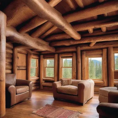 The scratch marks on the wooden beams added charm and character to the rustic architecture of the cabin.