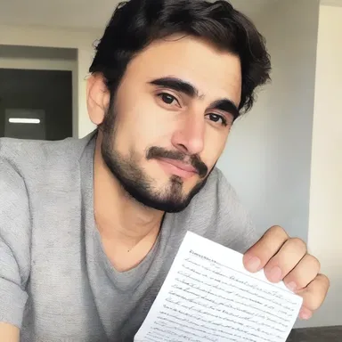 He wrote a love letter and transmitted it to his long-distance girlfriend.