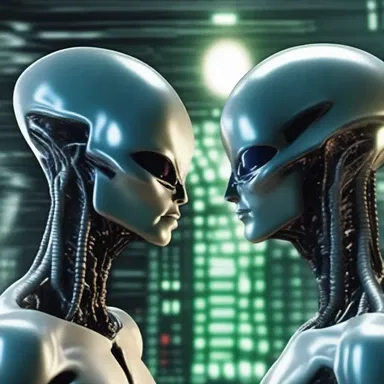 In the science fiction novel, the aliens can transmit thoughts telepathically to communicate.