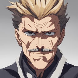 This digital art image is a portrait of Friedrich Nietzsche, rendered in the style of the anime series Jujutsu Kaisen